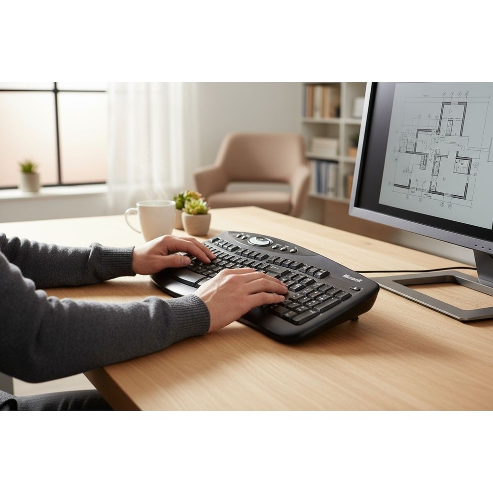 Microsoft Comfort Curve Keyboard 2000 v1.0 KU-0459 USB Wired Ergonomic Windows